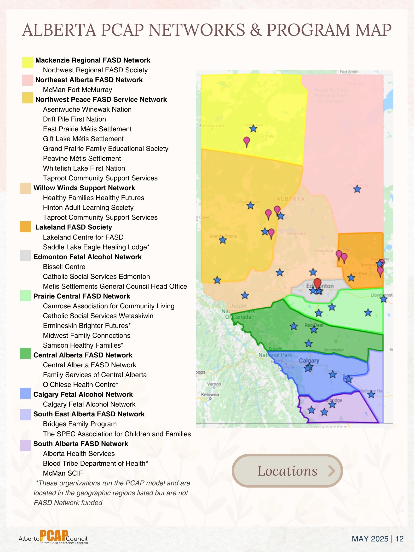 Alberta PCAP Locations Alberta PCAP Locations